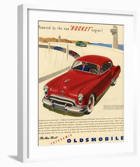 GM Oldsmobile - Rocket Engine-null-Framed Premium Giclee Print