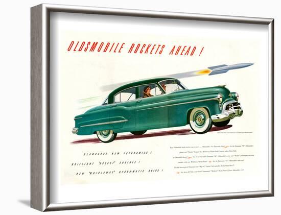 GM Oldsmobile-Rockets Ahead-null-Framed Art Print