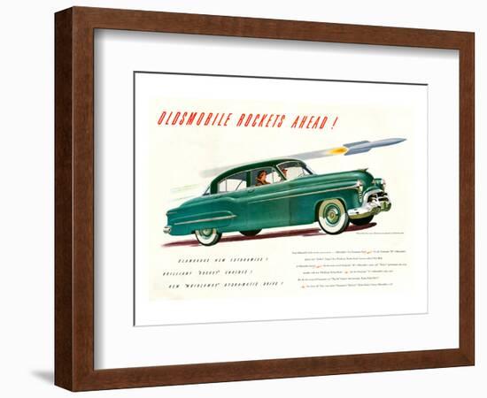 GM Oldsmobile-Rockets Ahead-null-Framed Art Print