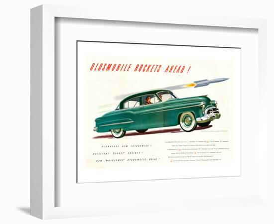 GM Oldsmobile-Rockets Ahead-null-Framed Art Print