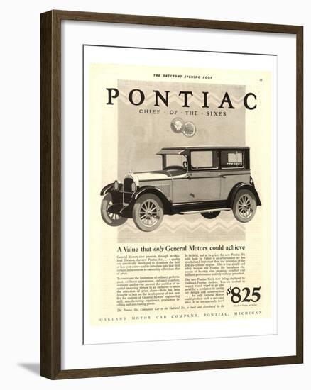 GM Pontiac Chief of the Sixes-null-Framed Art Print