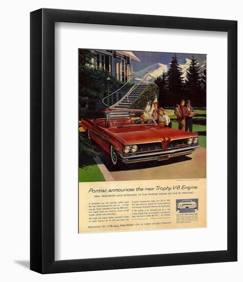 GM Pontiac - Trophy V-8 Engine-null-Framed Art Print