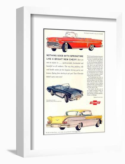 GM Springtime Bright New Chevy-null-Framed Art Print