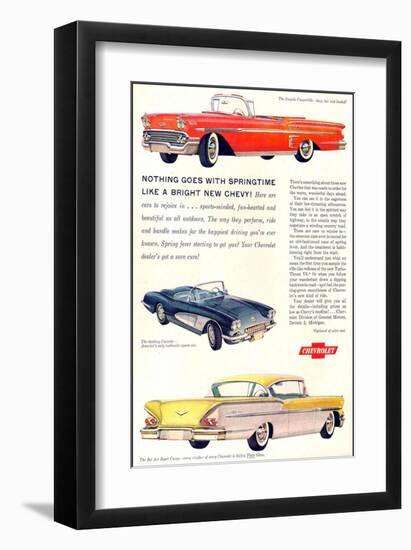 GM Springtime Bright New Chevy-null-Framed Art Print