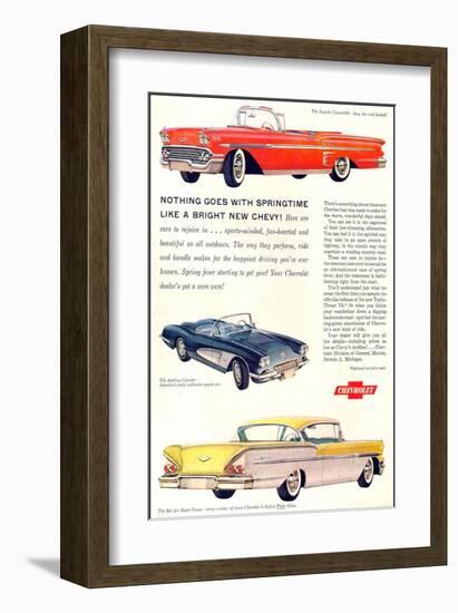 GM Springtime Bright New Chevy-null-Framed Art Print