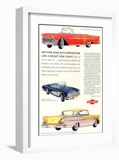 GM Springtime Bright New Chevy-null-Framed Art Print