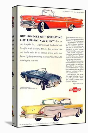 GM Springtime Bright New Chevy-null-Stretched Canvas