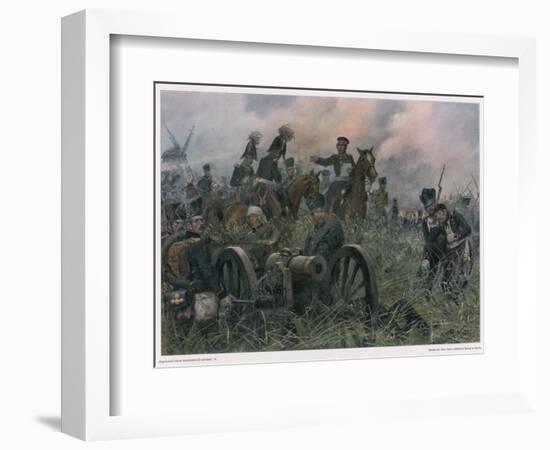 Gneisenau at the Battle of Ligny Where Napoleon Defeats Blucher's Prussians-R Knoetel-Framed Photographic Print