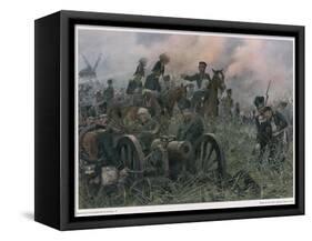 Gneisenau at the Battle of Ligny Where Napoleon Defeats Blucher's Prussians-R Knoetel-Framed Stretched Canvas