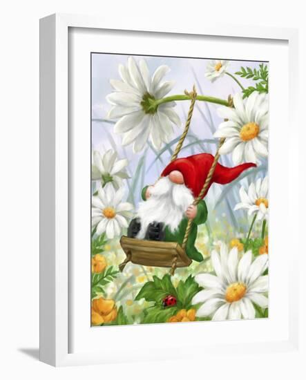 Gnome on Swing-MAKIKO-Framed Giclee Print