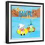 Gnome One Like You Tubing-Hugo Edwins-Framed Art Print