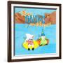 Gnome One Like You Tubing-Hugo Edwins-Framed Art Print