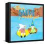 Gnome One Like You Tubing-Hugo Edwins-Framed Stretched Canvas