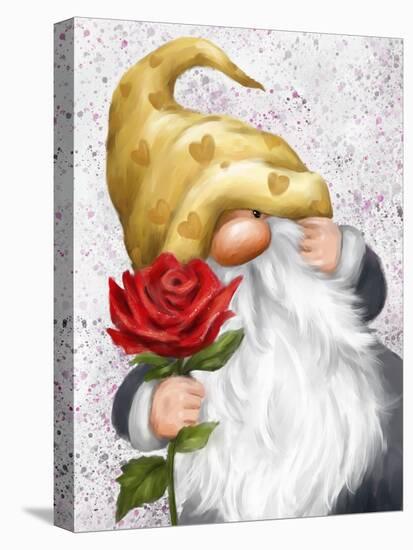 Gnome with Red Rose-MAKIKO-Stretched Canvas