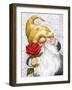 Gnome with Red Rose-MAKIKO-Framed Giclee Print