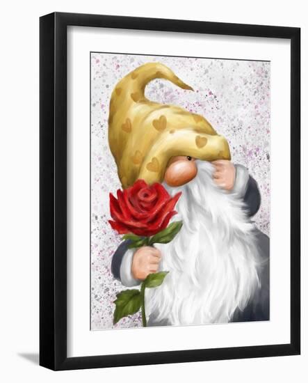 Gnome with Red Rose-MAKIKO-Framed Giclee Print