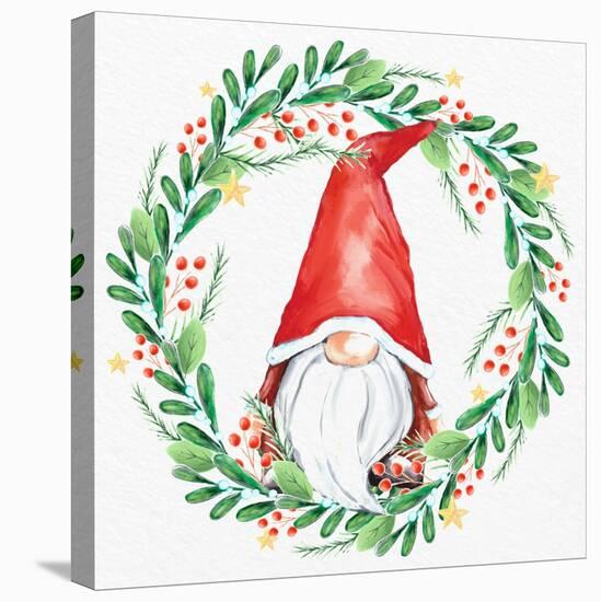 Gnome Wreath 1-Kim Allen-Stretched Canvas