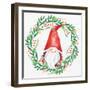 Gnome Wreath 1-Kim Allen-Framed Art Print