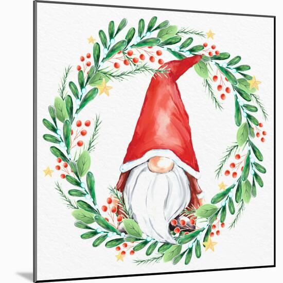 Gnome Wreath 1-Kim Allen-Mounted Art Print