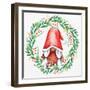 Gnome Wreath 2 v2-Kim Allen-Framed Art Print