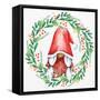 Gnome Wreath 2 v2-Kim Allen-Framed Stretched Canvas