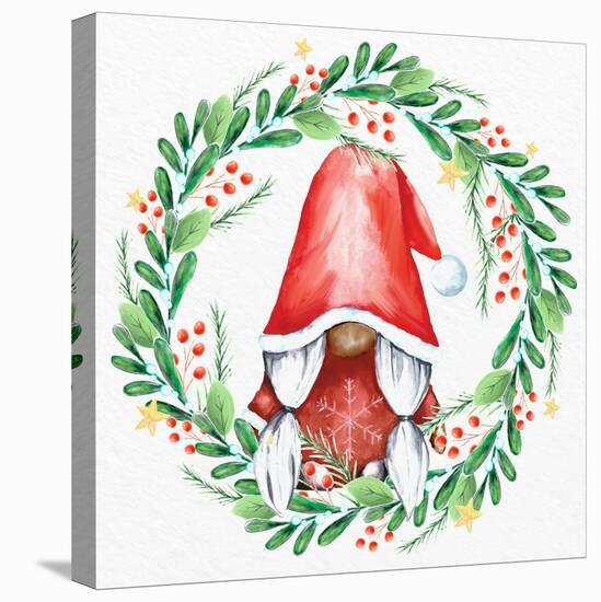 Gnome Wreath 2 v2-Kim Allen-Stretched Canvas