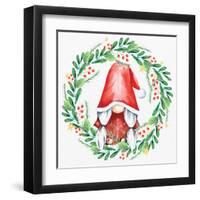 Gnome Wreath 2-Kim Allen-Framed Art Print