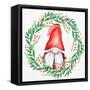 Gnome Wreath 3-Kim Allen-Framed Stretched Canvas