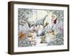 Gnomes in Snowy Forest-MAKIKO-Framed Giclee Print