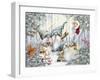 Gnomes in Snowy Forest-MAKIKO-Framed Giclee Print