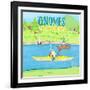 Gnomes on the Water III-Hugo Edwins-Framed Art Print