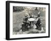 Gnomes Sitting around a Mushroom-null-Framed Photographic Print