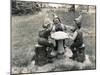 Gnomes Sitting around a Mushroom-null-Mounted Photographic Print