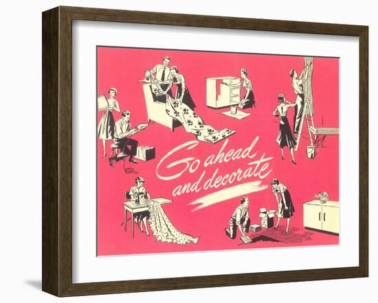 Go Ahead and Decorate, Fifties Homemaking-null-Framed Giclee Print