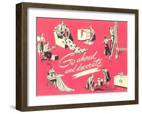 Go Ahead and Decorate, Fifties Homemaking-null-Framed Giclee Print