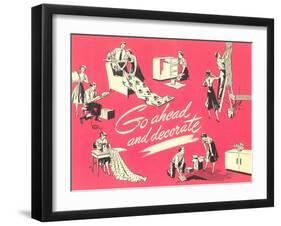 Go Ahead and Decorate, Fifties Homemaking-null-Framed Giclee Print