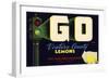 Go Brand - Oxnard, California - Citrus Crate Label-Lantern Press-Framed Art Print