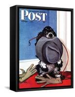 "Go for A Walk?," Saturday Evening Post Cover, October 7, 1944-Albert Staehle-Framed Stretched Canvas