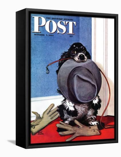 "Go for A Walk?," Saturday Evening Post Cover, October 7, 1944-Albert Staehle-Framed Stretched Canvas