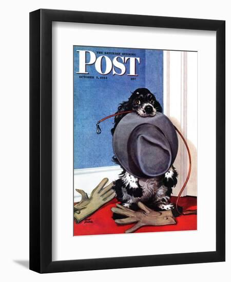 "Go for A Walk?," Saturday Evening Post Cover, October 7, 1944-Albert Staehle-Framed Premium Giclee Print