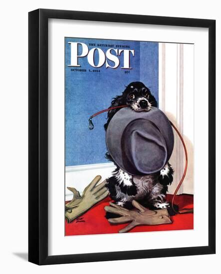 "Go for A Walk?," Saturday Evening Post Cover, October 7, 1944-Albert Staehle-Framed Giclee Print