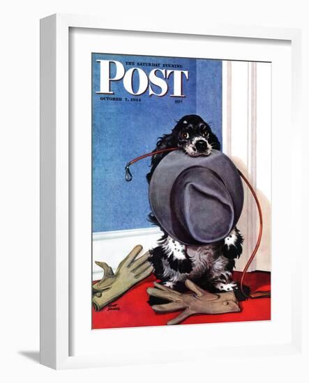 "Go for A Walk?," Saturday Evening Post Cover, October 7, 1944-Albert Staehle-Framed Giclee Print