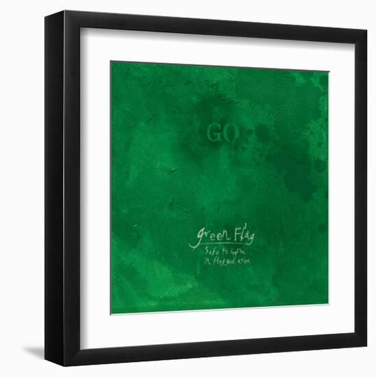 Go, Green Flag, Safe to Swim in Flagged Area-Miranda York-Framed Art Print