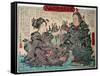 Go into Mountain Man and Woman for Give Birth-Kyosai Kawanabe-Framed Stretched Canvas