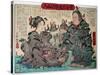 Go into Mountain Man and Woman for Give Birth-Kyosai Kawanabe-Stretched Canvas