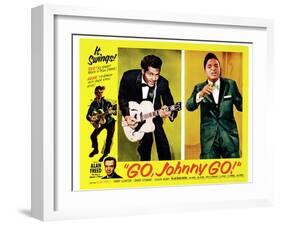 Go, Johnny, Go!, Bottom Left: Alan Freed, 2nd Left: Chuck Berry, Jackie Wilson, 1959-null-Framed Art Print