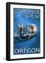 Go Outside and Play - Oregon Sea Otter-Lantern Press-Framed Art Print