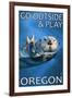 Go Outside and Play - Oregon Sea Otter-Lantern Press-Framed Art Print