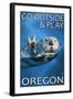 Go Outside and Play - Oregon Sea Otter-Lantern Press-Framed Art Print