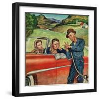 "Go Two Miles, Turn Left...", July 9, 1955-Amos Sewell-Framed Giclee Print